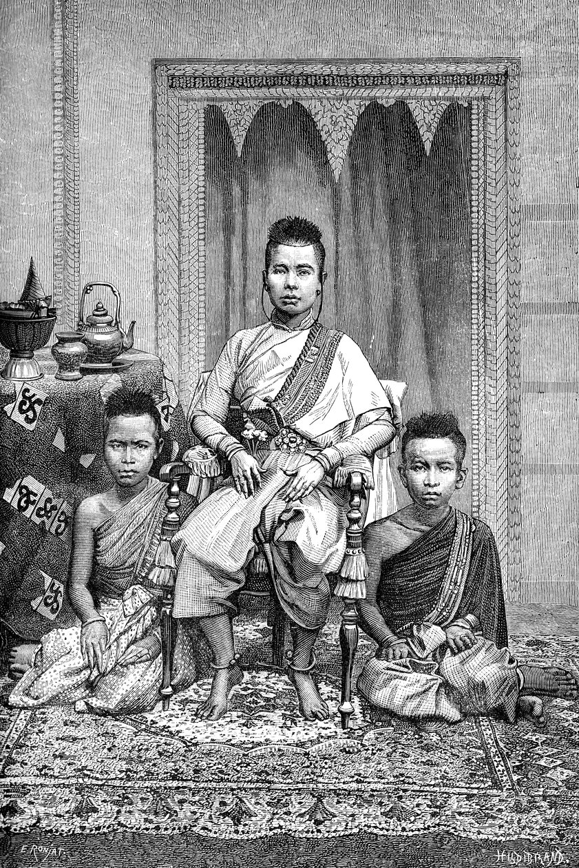 A rainha mãe do Cambojan Khmer, Camboja, 1895 de Unbekannt
