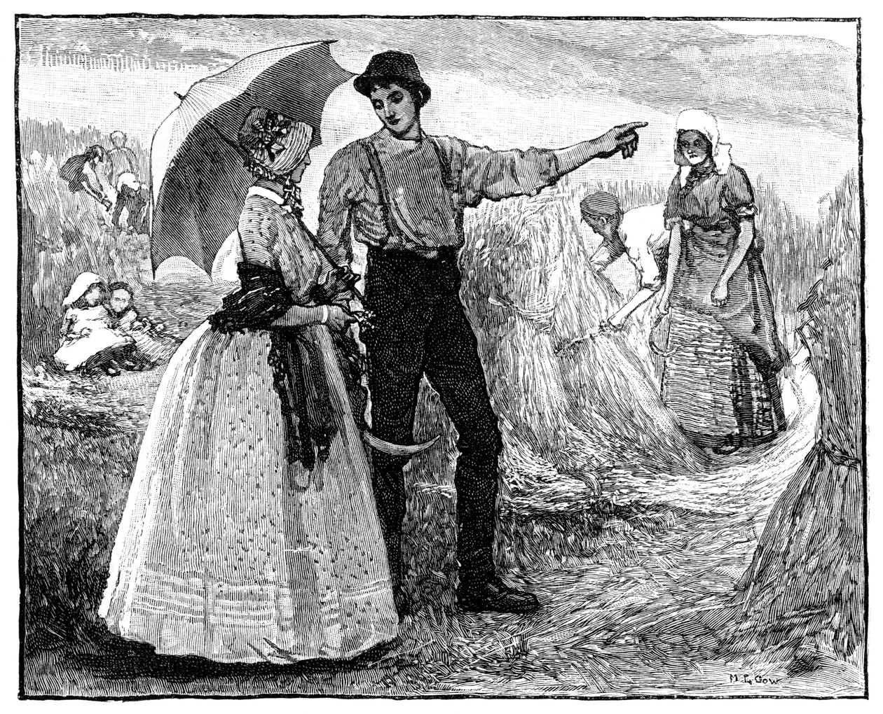 A rainha e os ceifeiros no castelo de Blair, c1840s, 1900 de Unbekannt