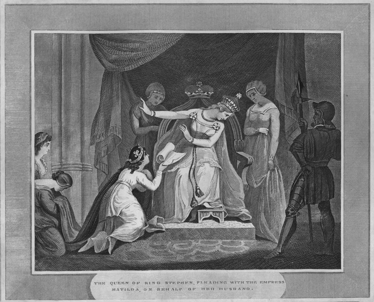 A rainha do rei Estêvão, em defesa da imperatriz Matilda, em nome de seu marido, 1838 de Unbekannt
