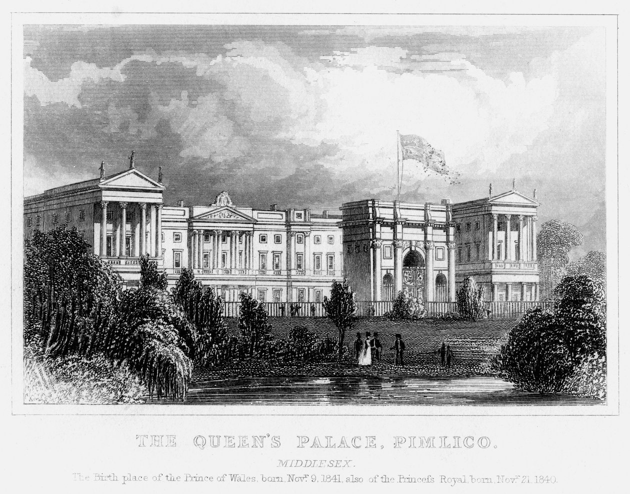 The Queens Palace, Pimlico, Londres, c1840s de Unbekannt