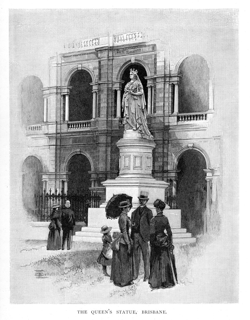 A estátua do Queens, Brisbane, Austrália, 1886 de Unbekannt