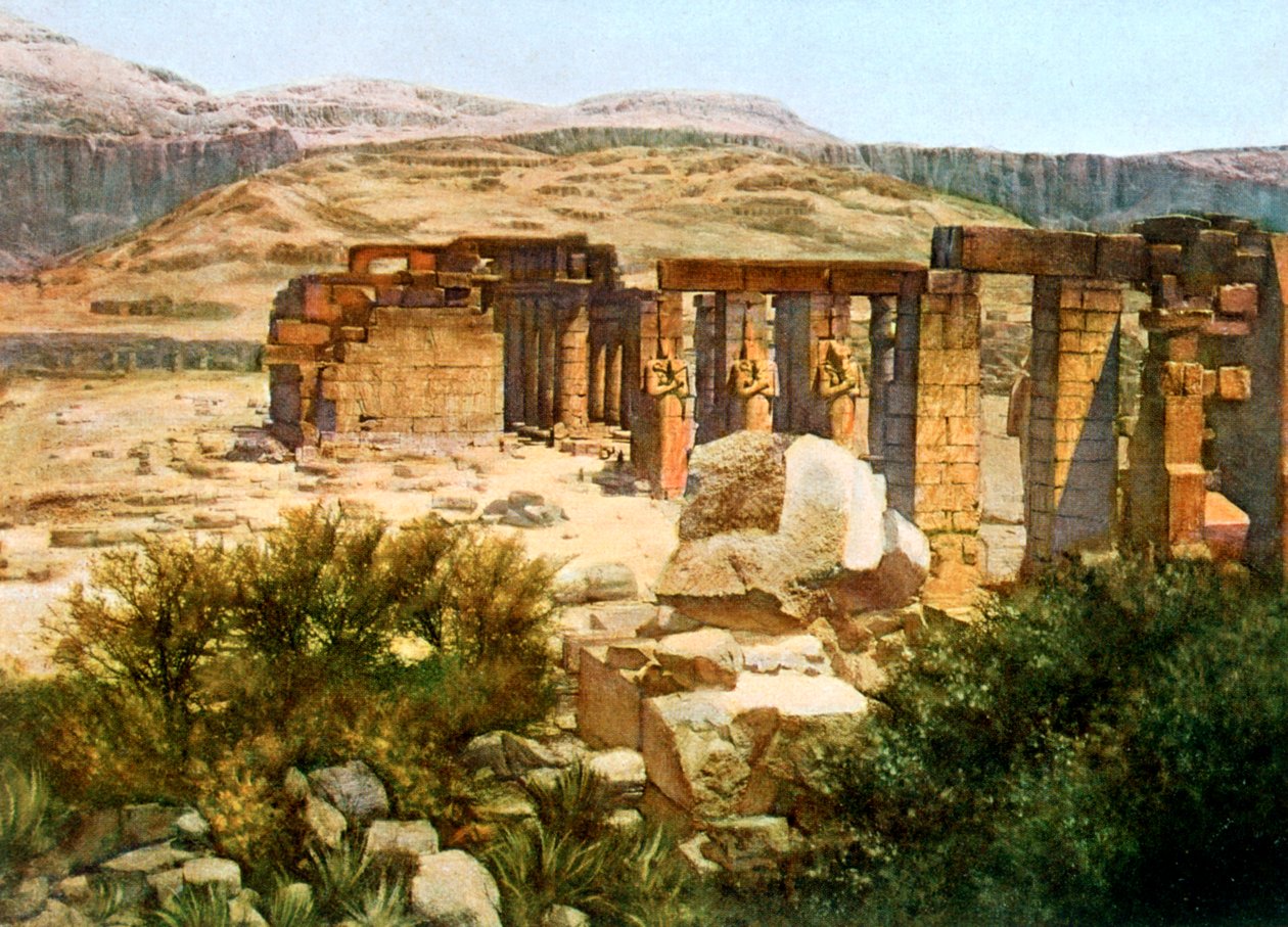 O Ramesseum, Tebas, Egito, Século 20 de Unbekannt