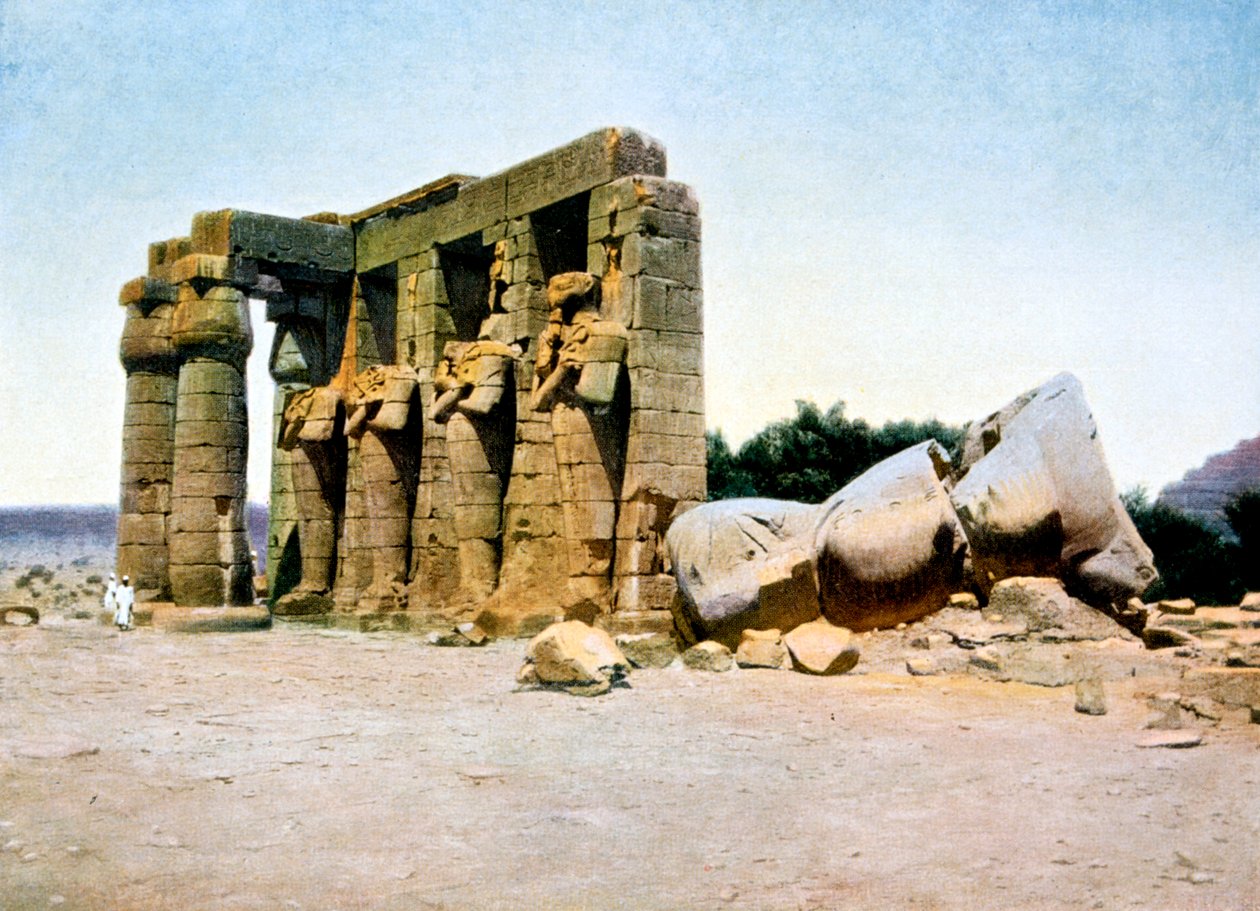 O Ramesseum, Tebas, Egito, Século 20 de Unbekannt