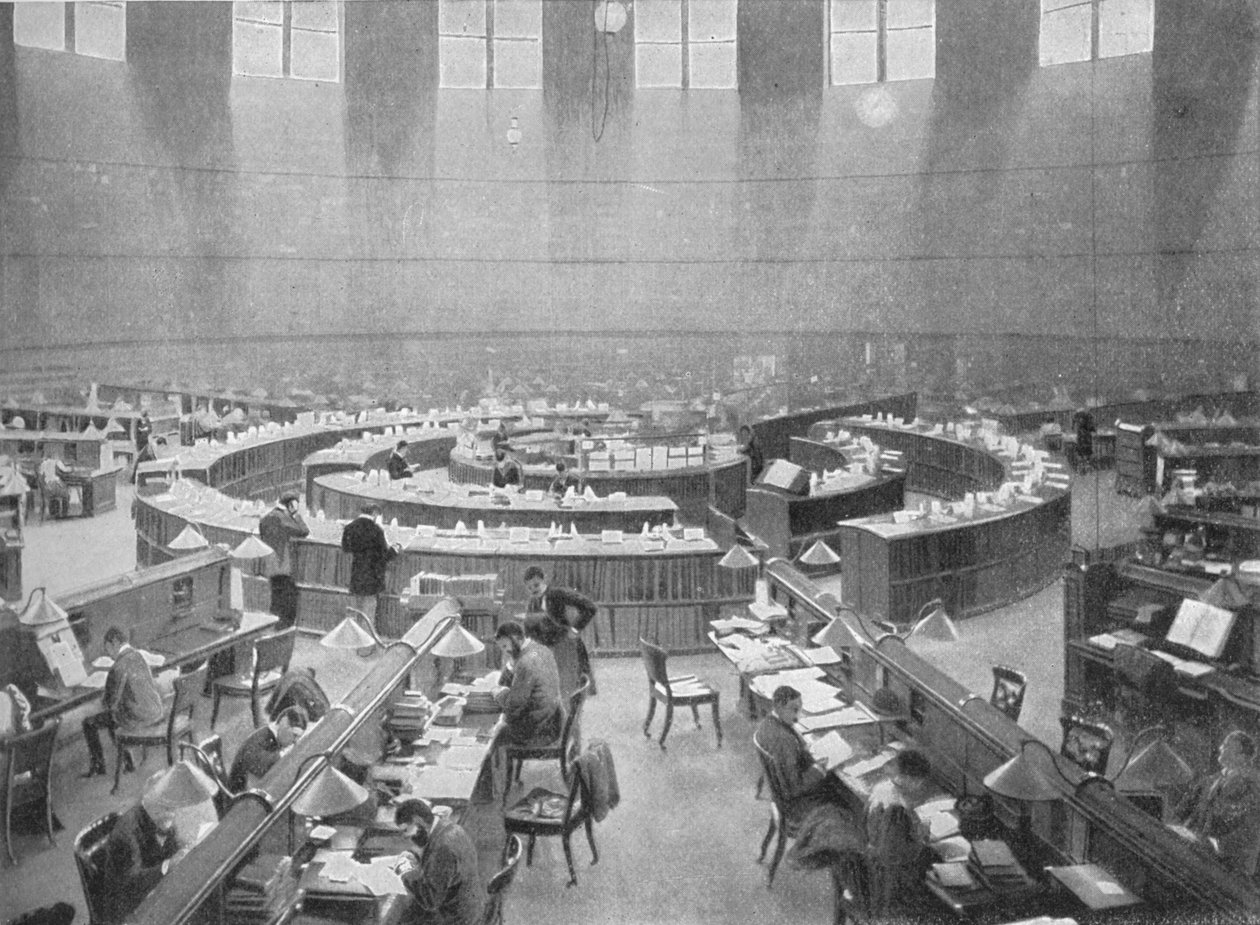 A sala de leitura no Museu Britânico, Londres, c1903 1903 de Unbekannt