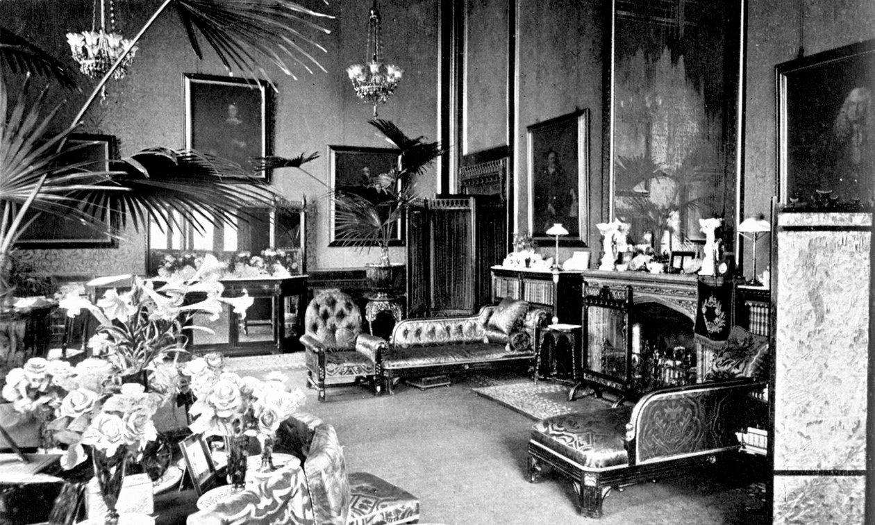 A sala de estar vermelha na Casa dos Oradores, Palácio de Westminster, Londres, c1905 de Unbekannt