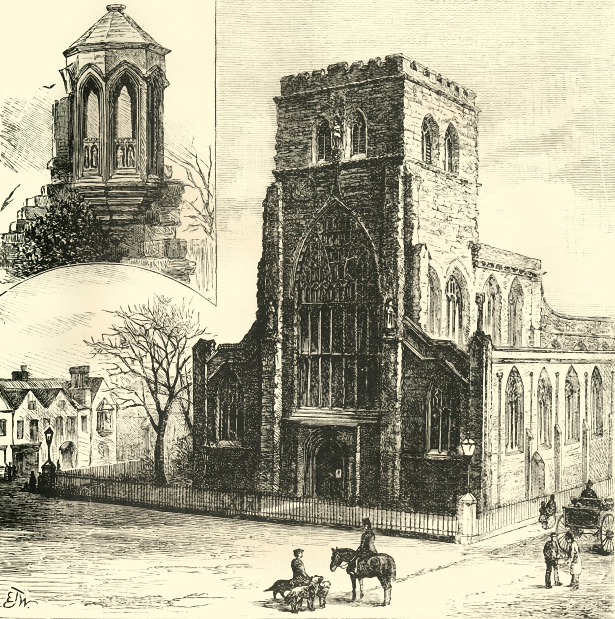 O púlpito do refeitório. A igreja da abadia, 1898. de Unbekannt