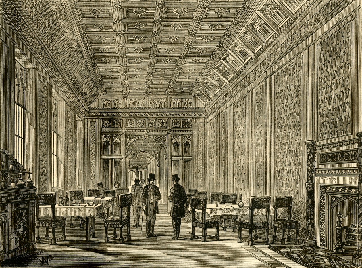 A Sala de Refresco da Câmara dos Lordes, 1881. de Unbekannt