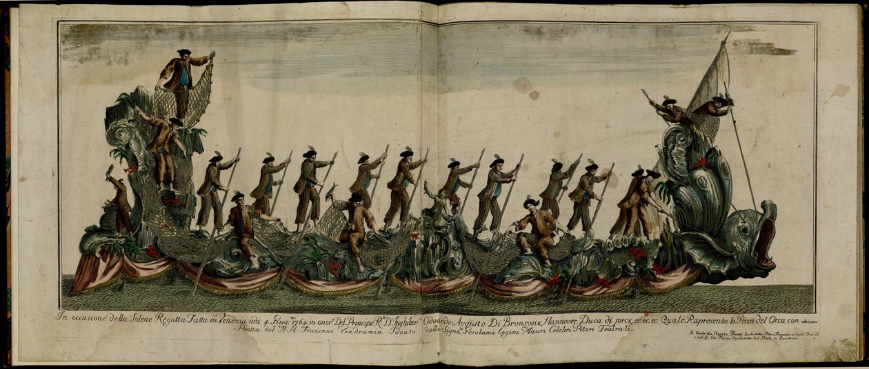A Regata em Veneza em homenagem ao Príncipe Edward 1739-1767, Duque de York, em 4 de junho de 1764, ca 1764 de Unbekannt