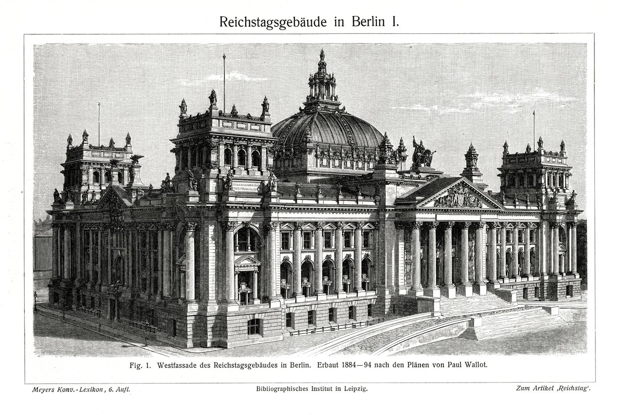 O Reichstag, Berlim, Alemanha, final do século XIX de Unbekannt