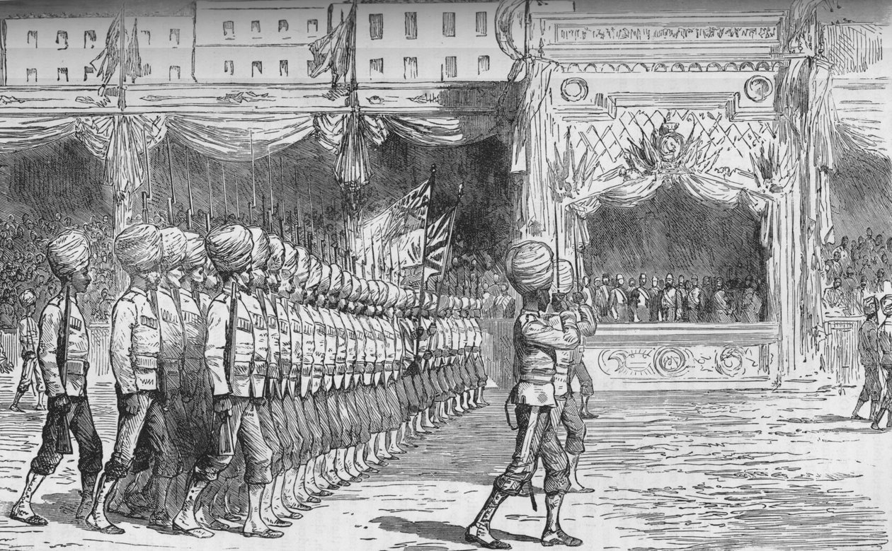 A Revista no Cairo: Past March of the Beloochees, c1880 de Unbekannt