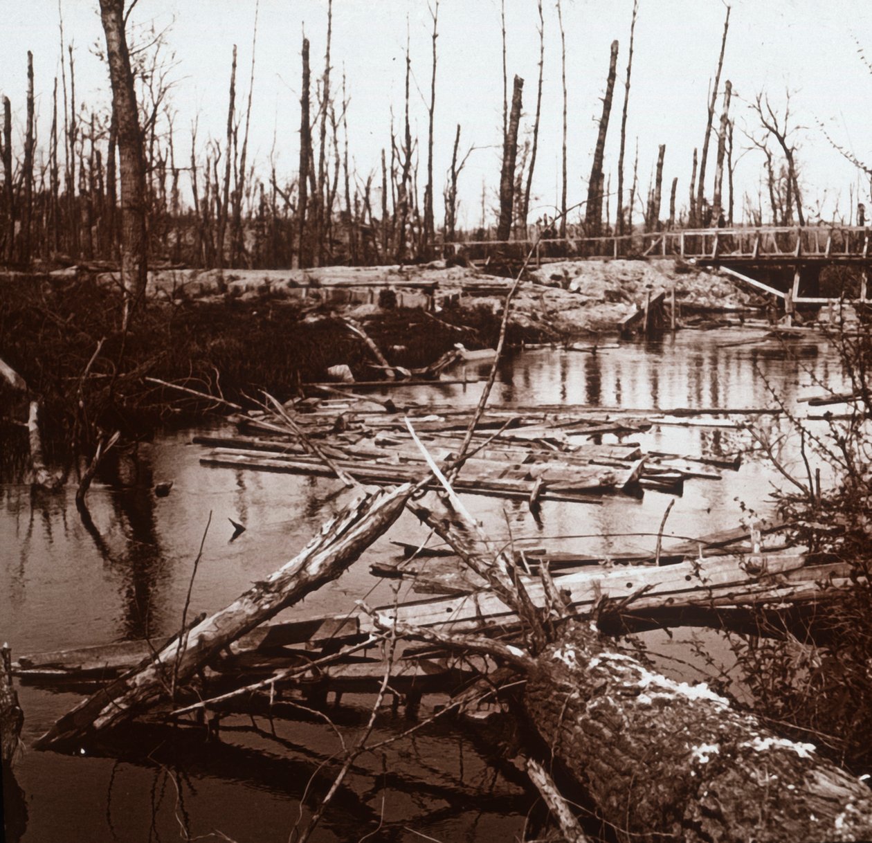 O rio Ailette, norte da França, c1914-c1918 de Unbekannt