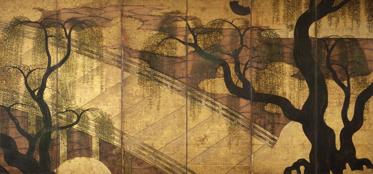 A ponte do rio em Uji, 1568-1615 de Unbekannt