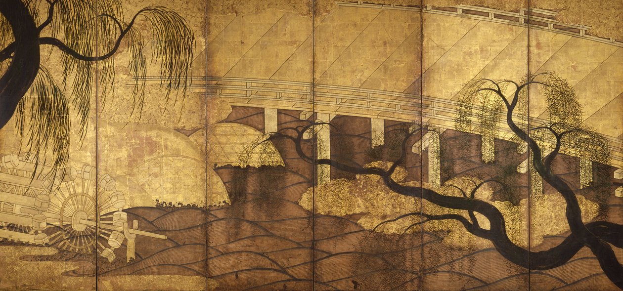 A ponte do rio em Uji, 1568-1615 de Unbekannt