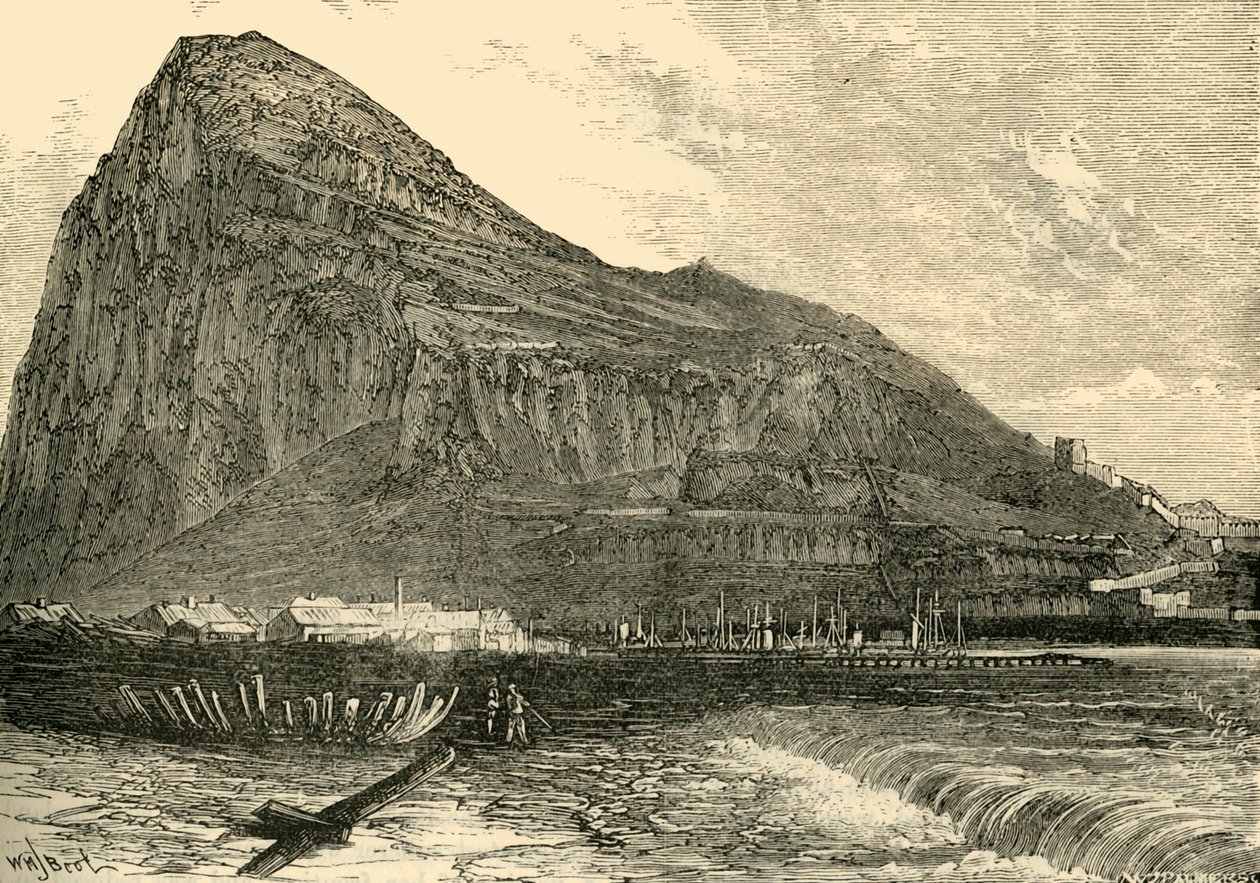 A rocha de Gibraltar, 1890. de Unbekannt