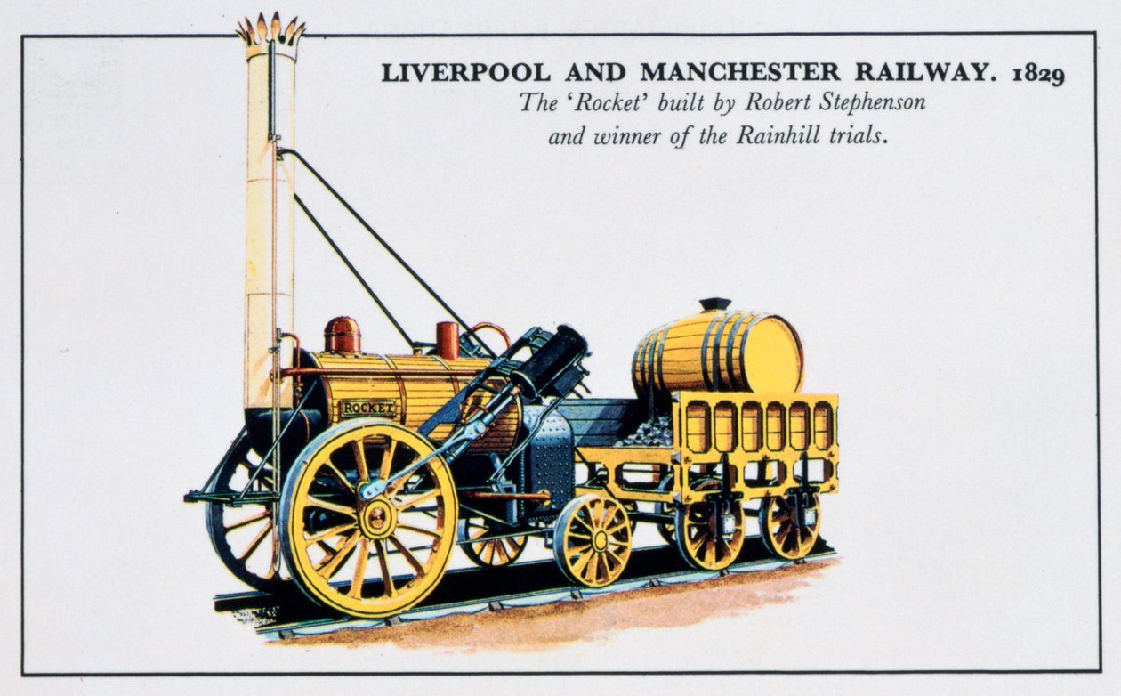 Ferrovias Rocket, Liverpool e Manchester, 1829, século 20 de Unbekannt