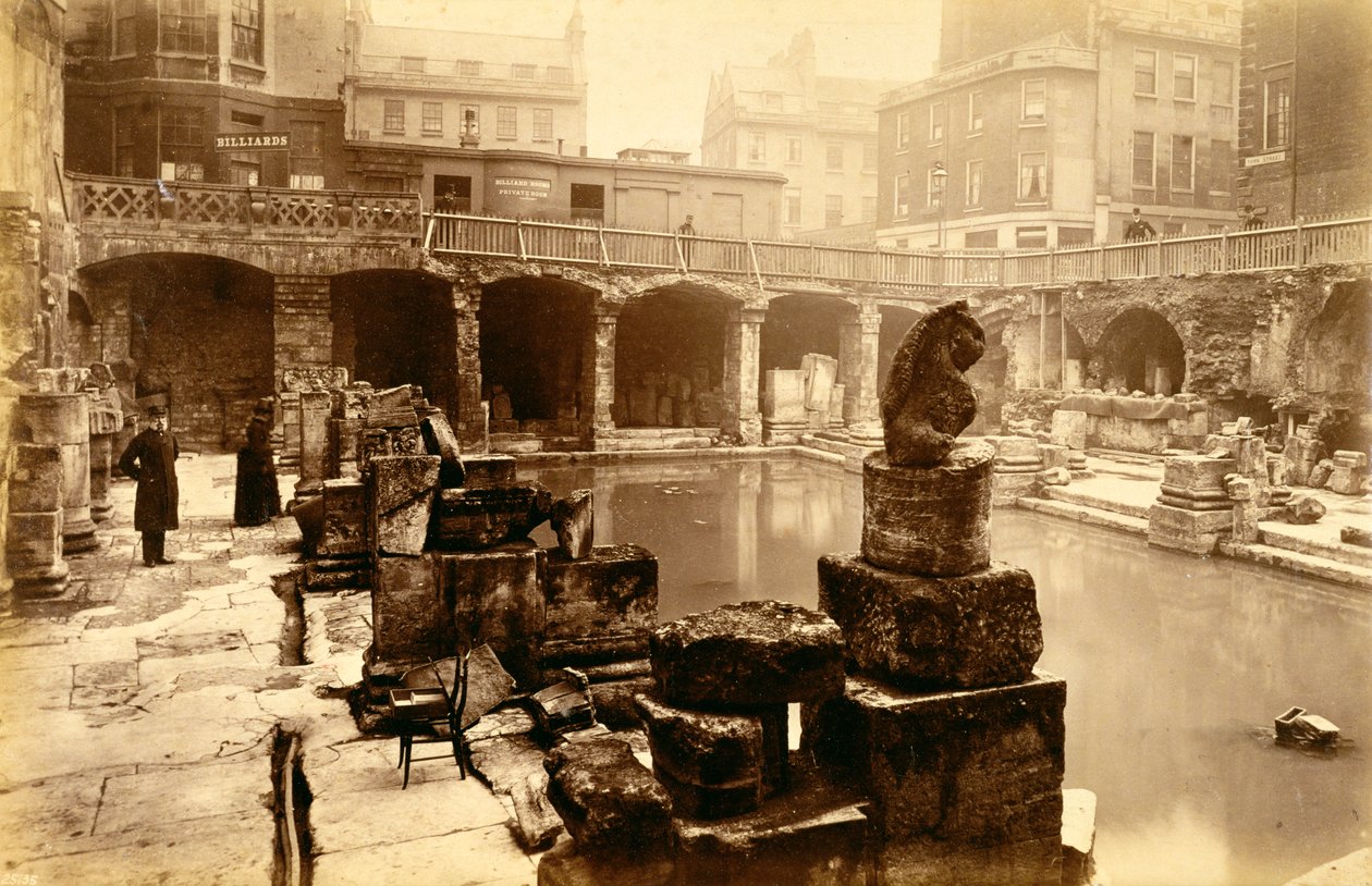 Os banhos romanos, Bath, século XIX de Unbekannt