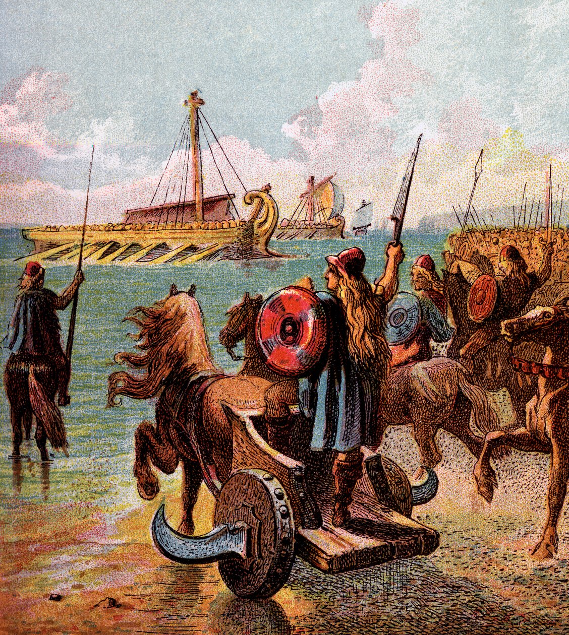 Os romanos conquistam a Grã-Bretanha, c1850 de Unbekannt