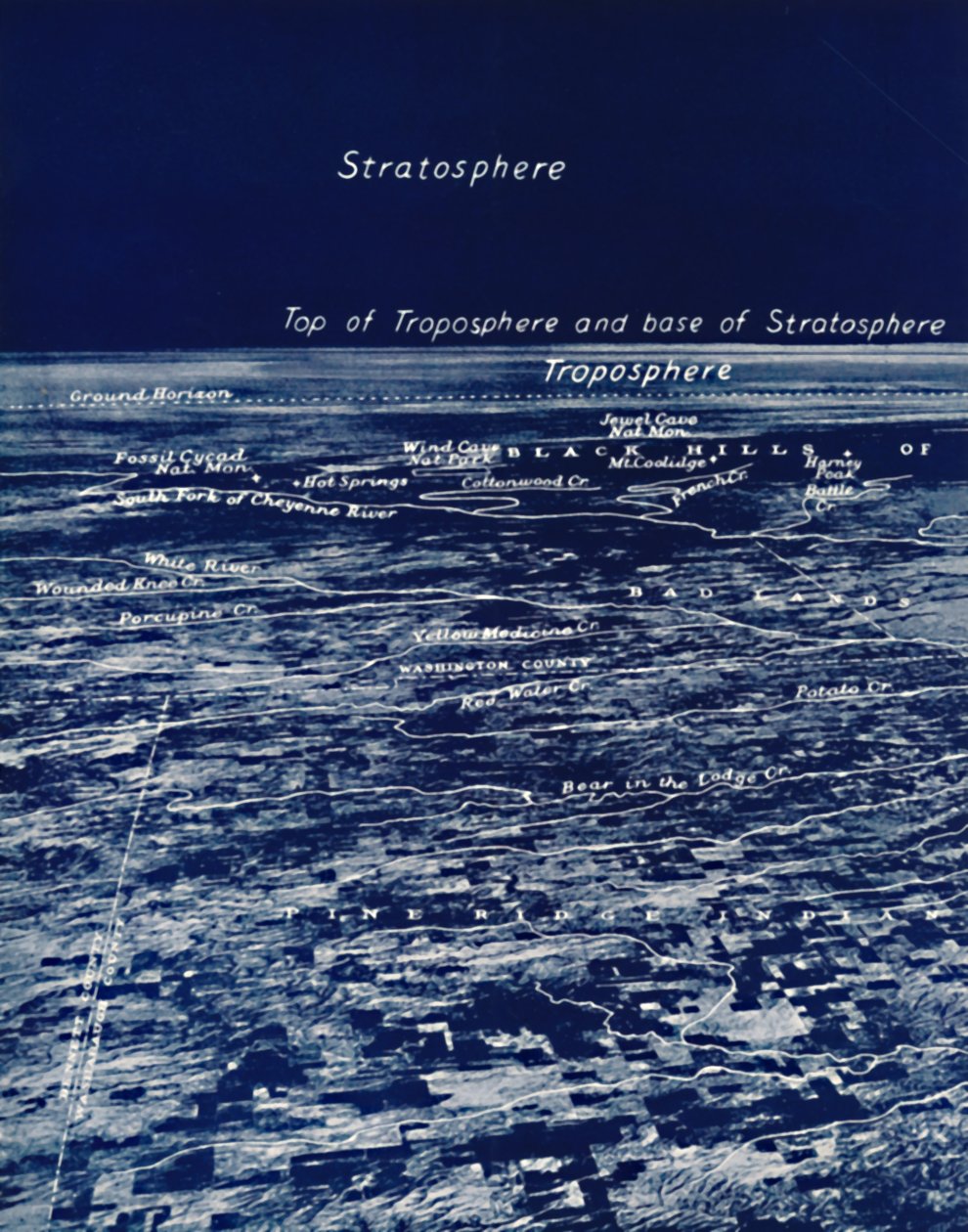 A rotundidade da terra da estratosfera, 1935 de Unbekannt