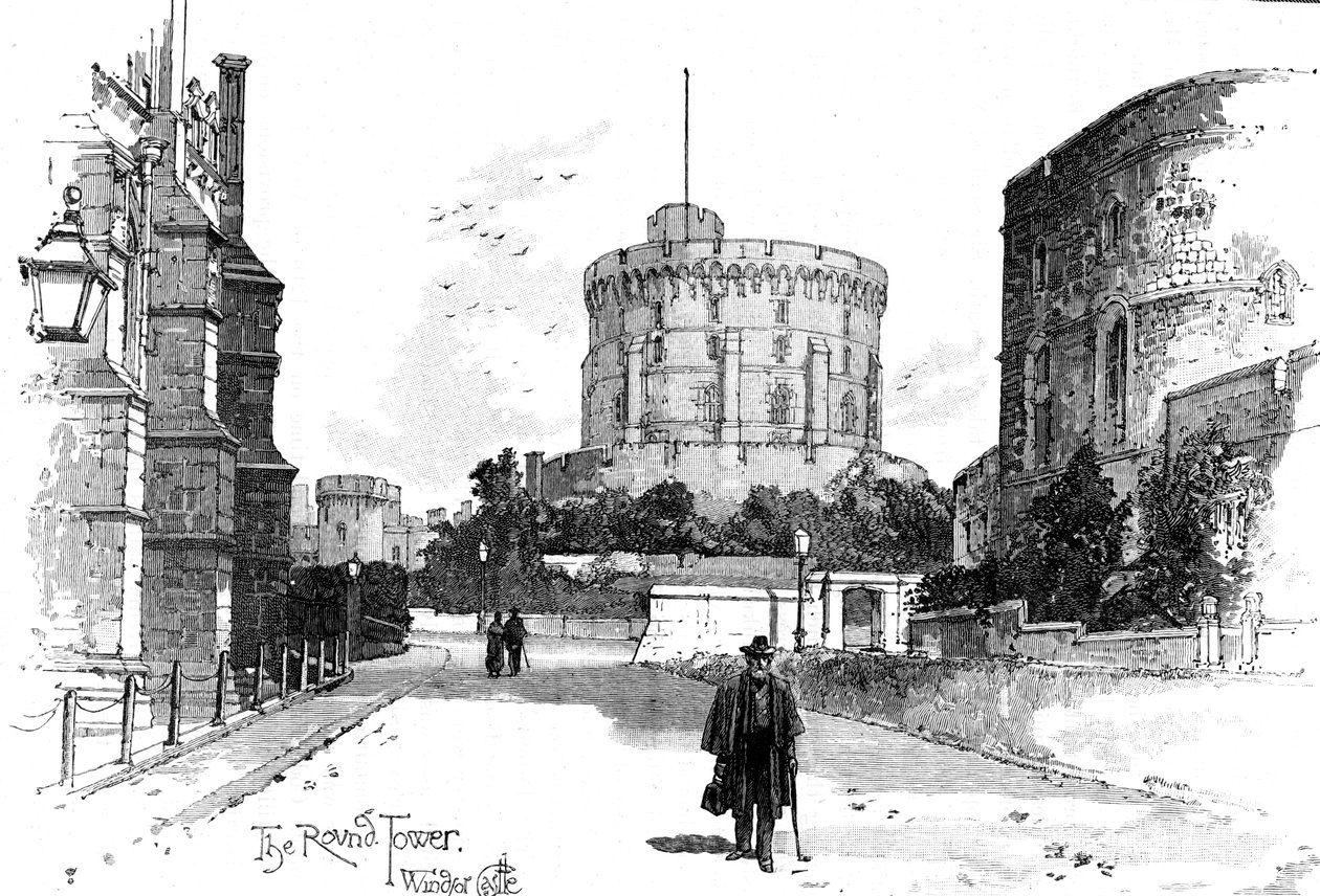 A torre redonda, Castelo de Windsor, Berkshire, 1900 de Unbekannt