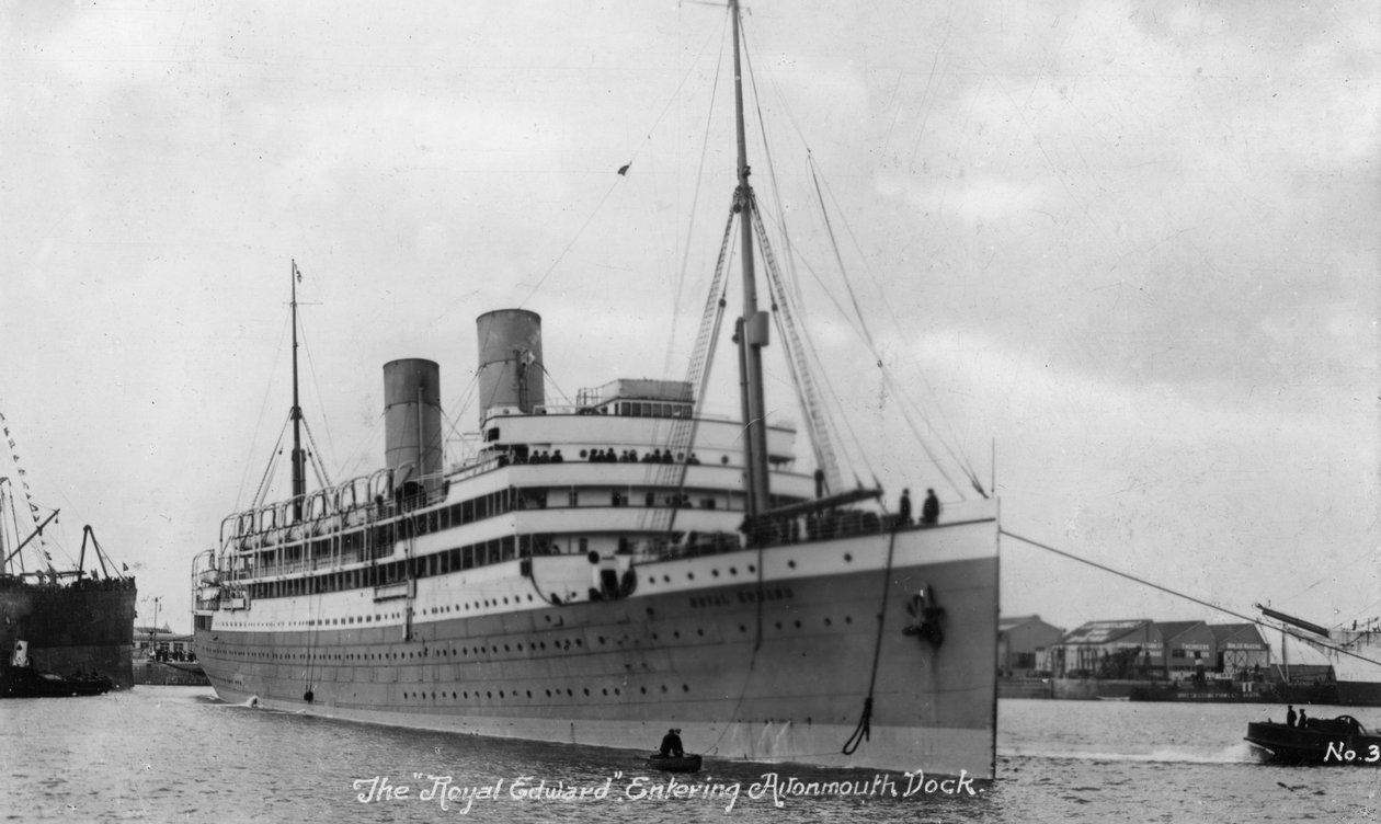 O Royal Edward entrando na doca de Avonmouth, século 20 de Unbekannt