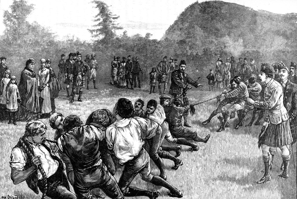 A família real nas terras altas, cabo de guerra - final do século XIX, 1900 de Unbekannt