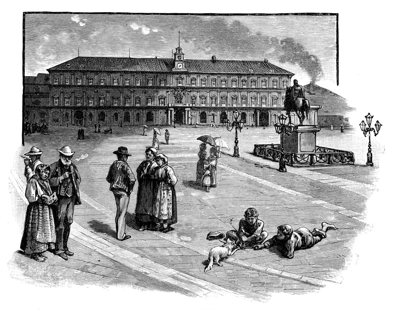 O Palácio Real, Nápoles, Itália, c1888 de Unbekannt