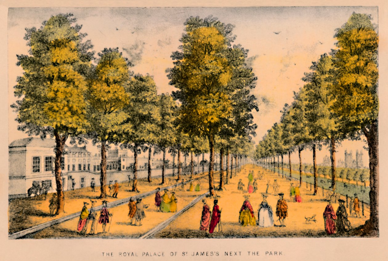 O Palácio Real de St. Jamess Próximo ao Parque, c1870 de Unbekannt