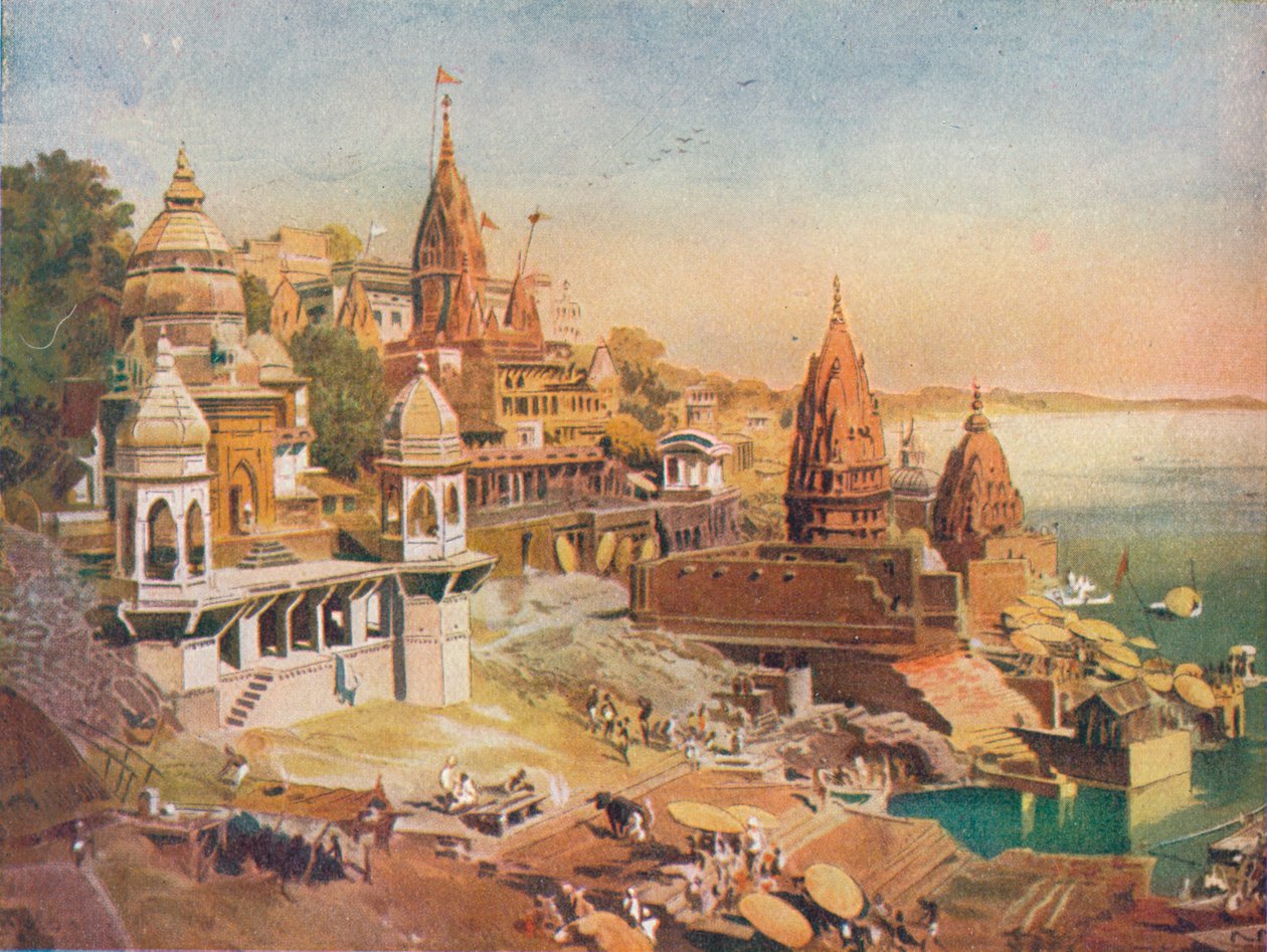 A cidade sagrada dos hindus: Benares no Ganges, 1908 de Unbekannt
