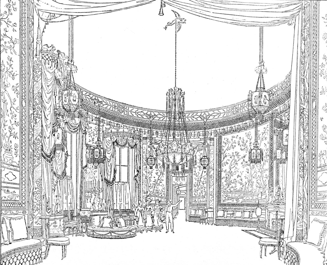 The Saloon, por volta de 1820. From Nashs Illustrations, 1939 de Unbekannt