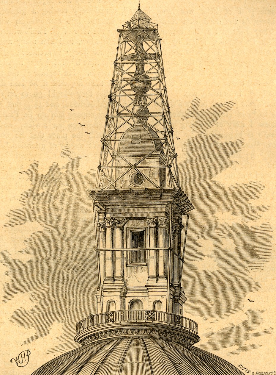 O andaime e o observatório de St. Pauls em 1848, 1897. de Unbekannt