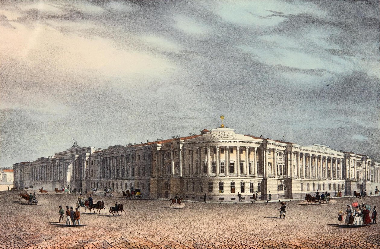 Os edifícios do Senado e do Sínodo em São Petersburgo, década de 1830 de Unbekannt