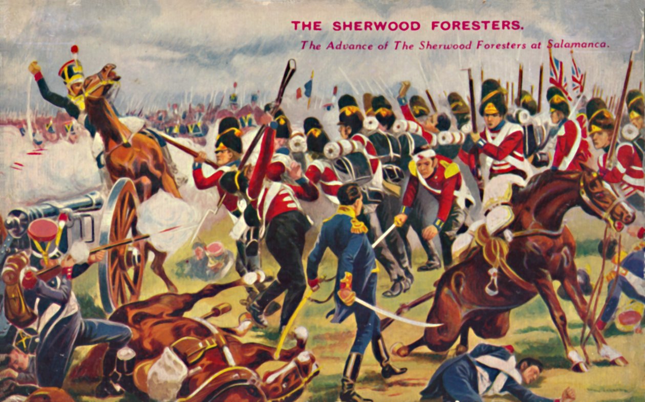 Os Sherwood Foresters. O avanço dos Sherwood Foresters em Salamanca, 1812, 1939. de Unbekannt