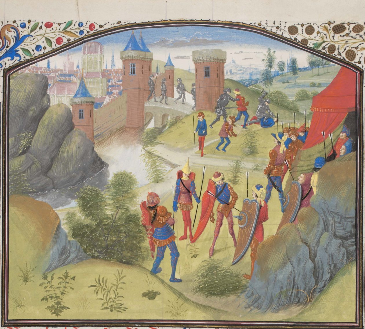 O cerco de Antioquia. Miniatura da História de William of Tyre, 1460s de Unbekannt