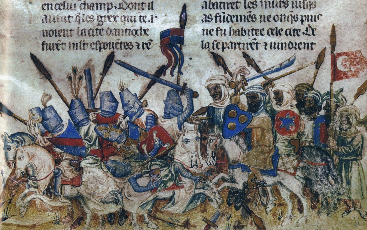 O cerco de Antioquia durante a Primeira Cruzada, ca 1200 de Unbekannt