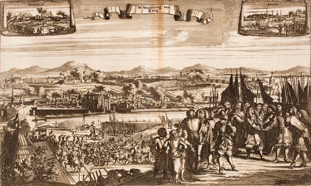 O cerco de Bonn, 1689 De: Cena da guerra. de Unbekannt