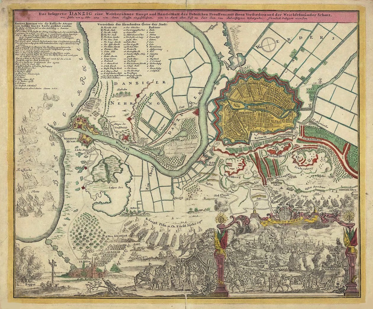 O cerco de Danzig, 1734, 1730 de Unbekannt