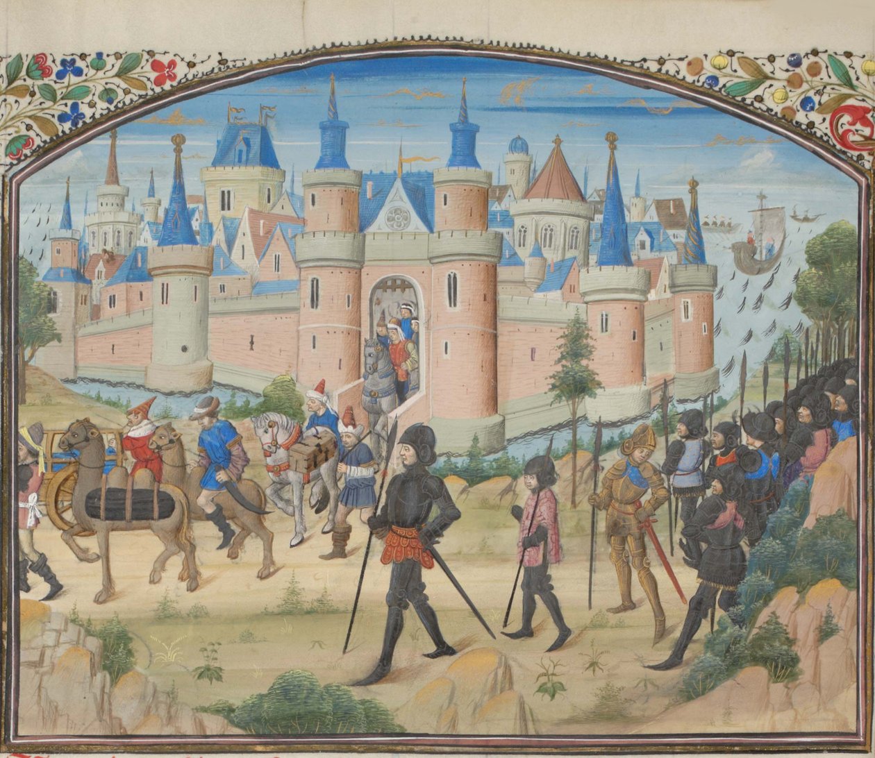 O cerco de Tiro, 1124. Miniatura da História de William of Tyre, 1460 de Unbekannt