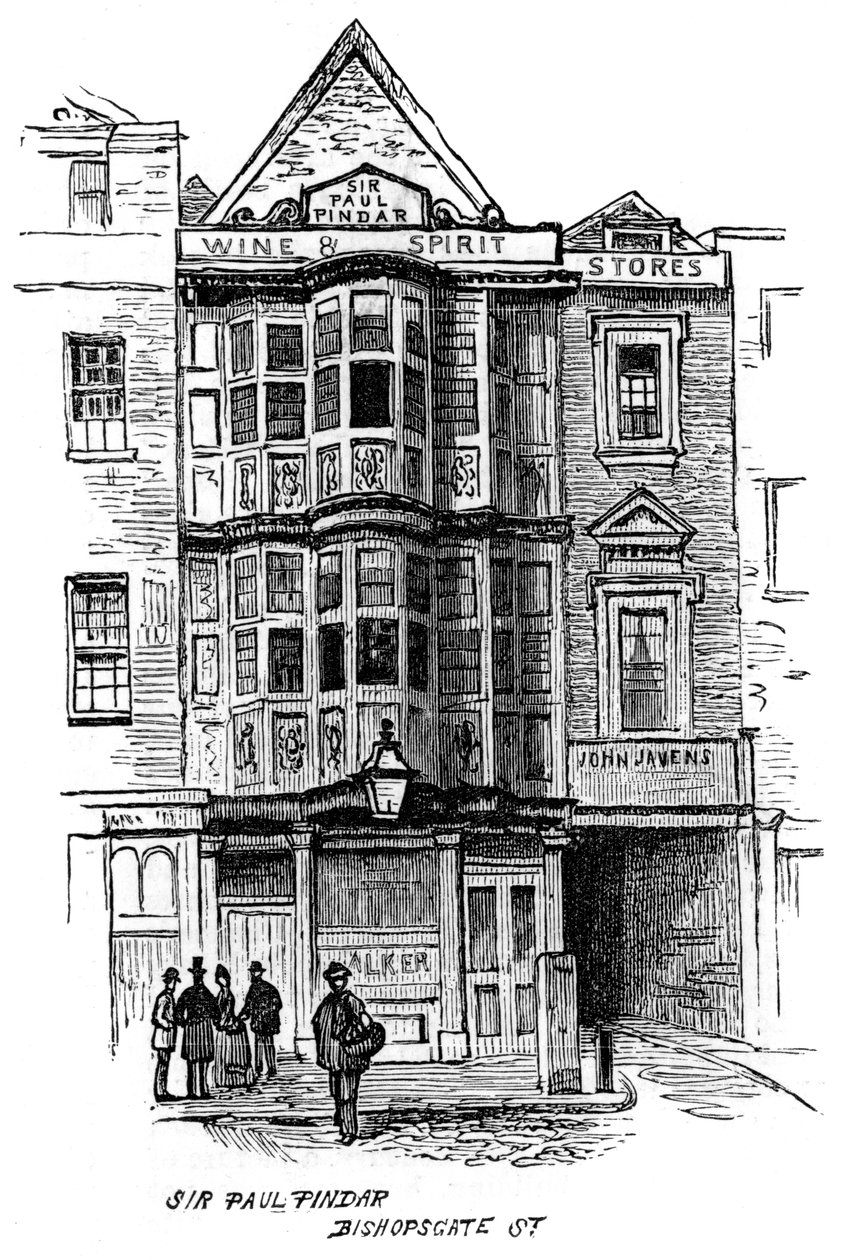 A casa pública Sir Paul Pindar, Bishopsgate Street, Londres, 1887 de Unbekannt
