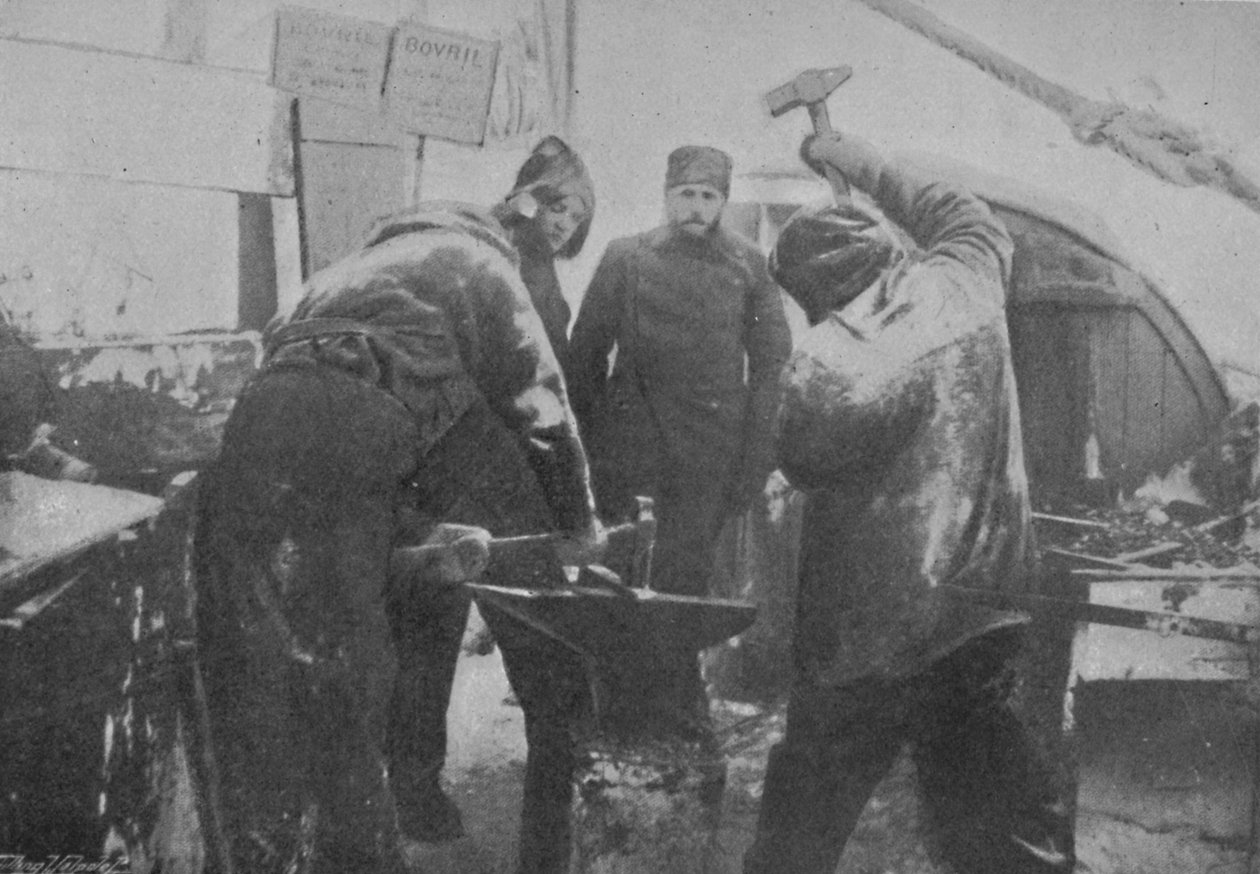 A forja a bordo do Fram, 1897 de Unbekannt