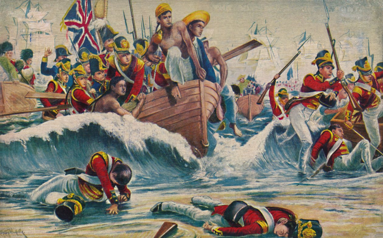 A infantaria leve de Somerset. Desembarque Desesperado na Baía de Aboukir, 1801, 1939 de Unbekannt