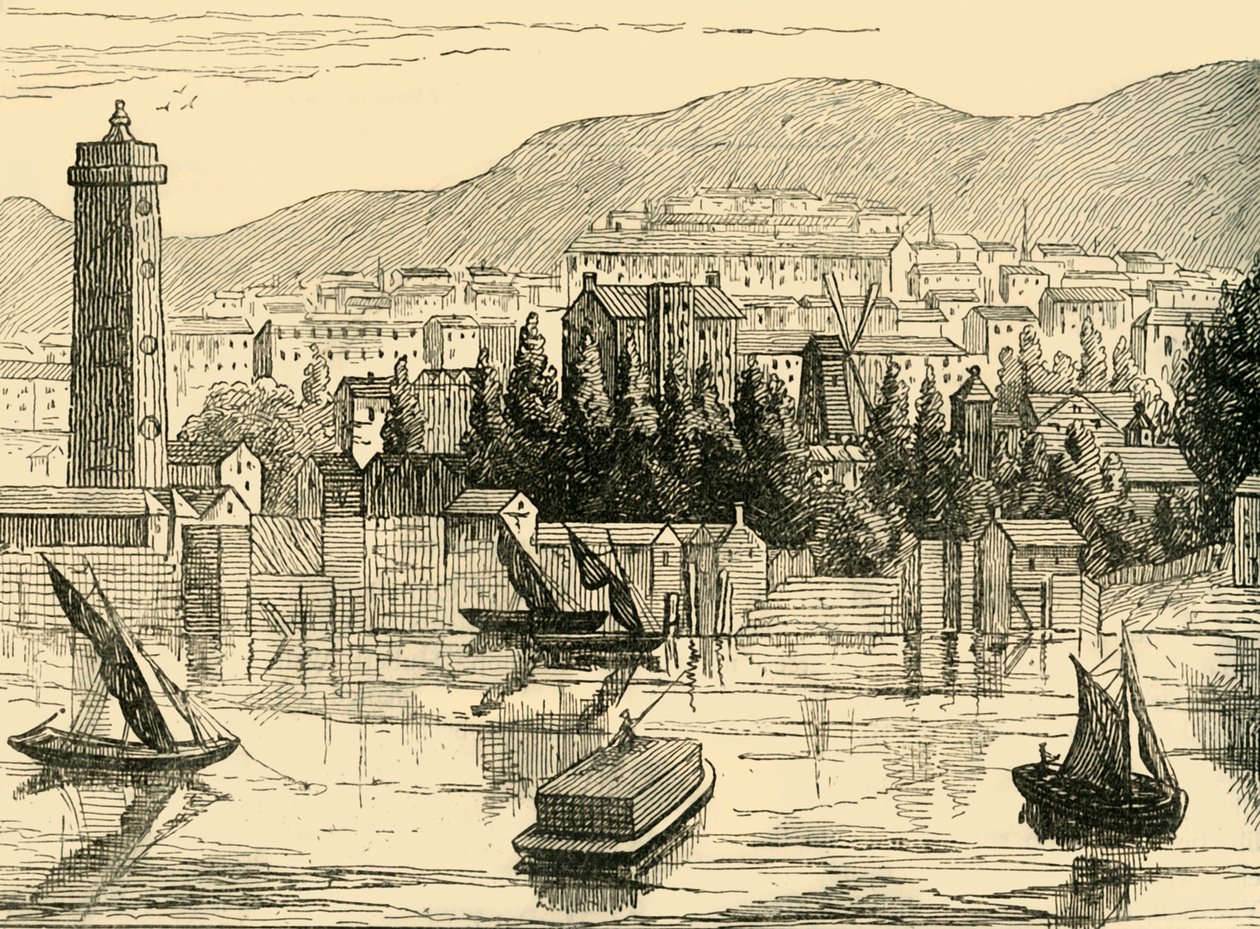 O lado sul do Tamisa, tomado de Adelphi Terrace, 1770, c1878. de Unbekannt