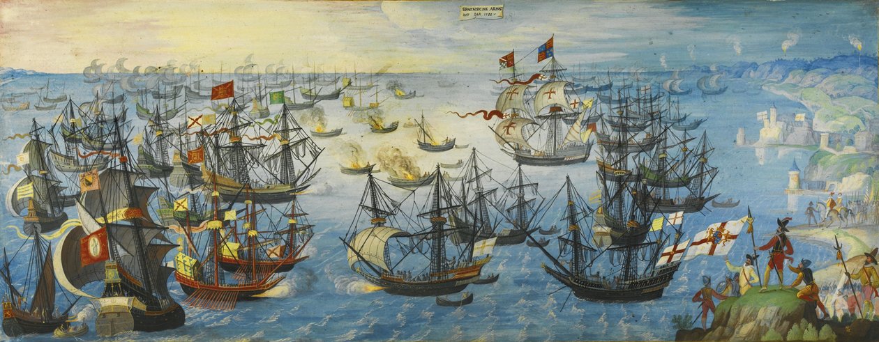 A Armada Espanhola na costa sul da Inglaterra, 1588 de Unbekannt