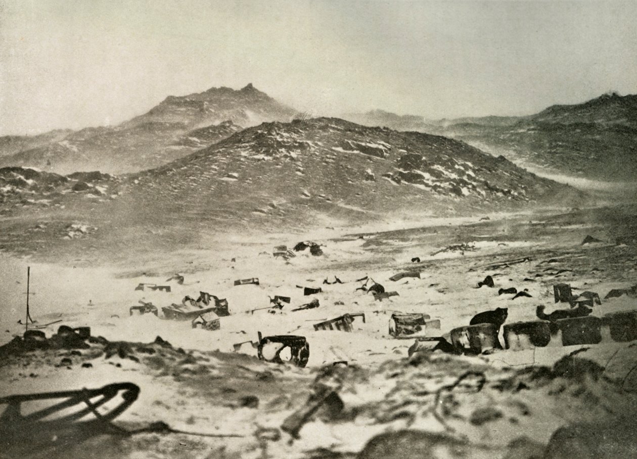 O início de uma nevasca nos bairros de inverno, c1908, 1909. de Unbekannt