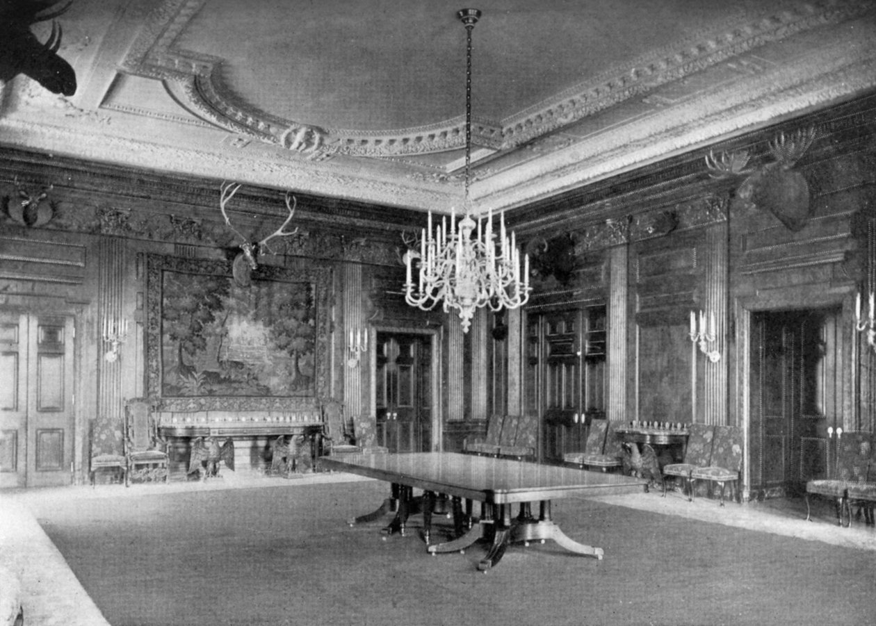 A sala de jantar do estado na Casa Branca, Washington DC, EUA, 1908 de Unbekannt