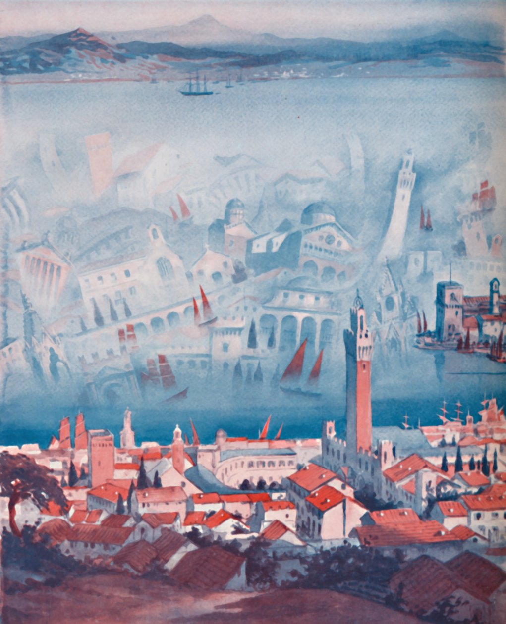 A estranha Fata Morgana vista na Sicília, 1935 de Unbekannt