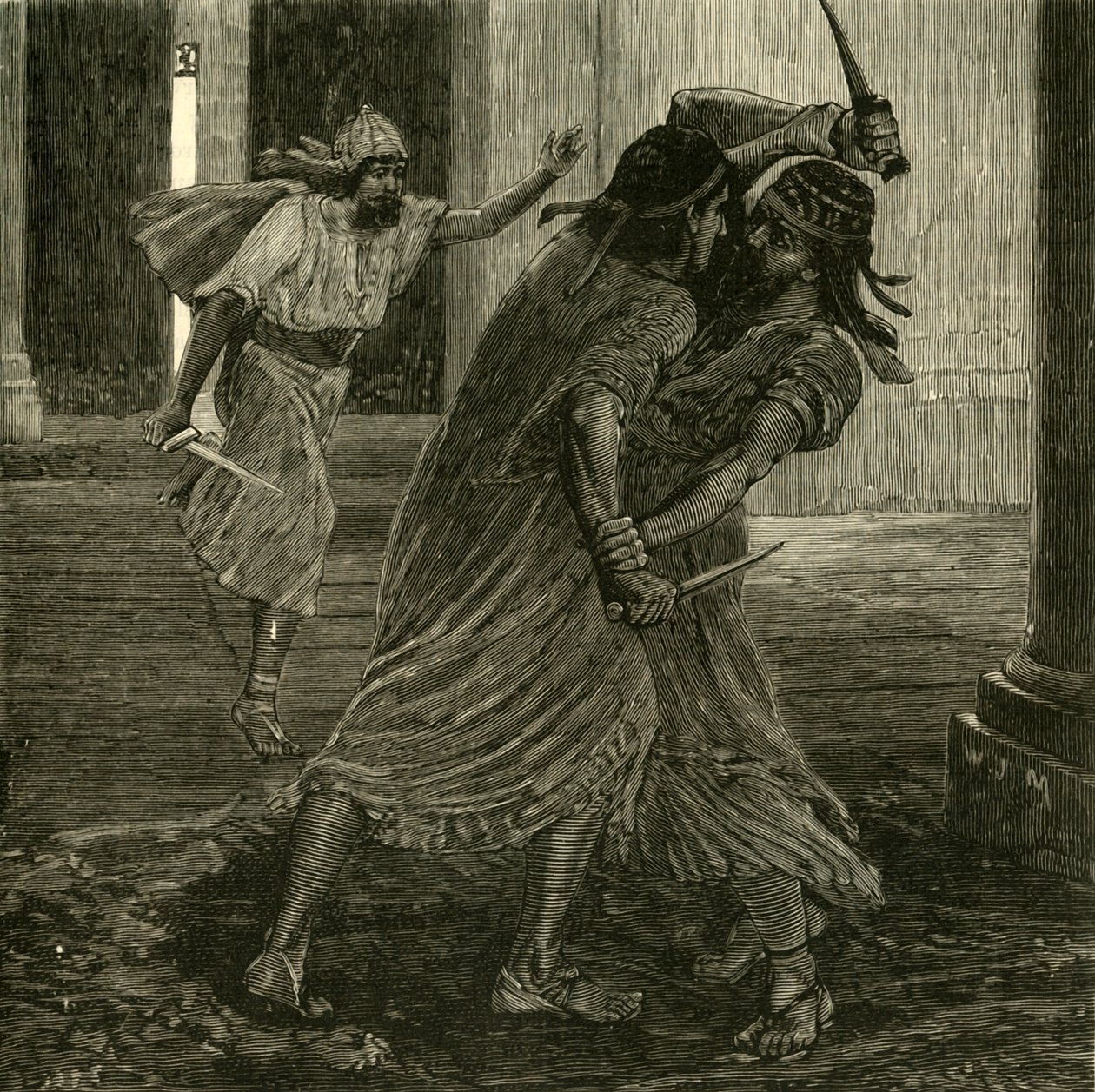 A luta entre Gomates e Gobryas, 1890. de Unbekannt
