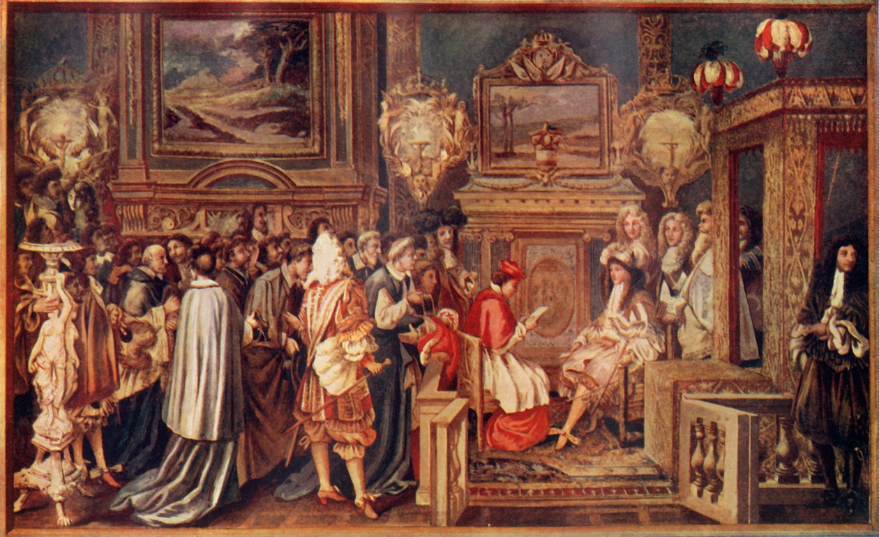 O rei do sol Louis XIV, da França, com sua corte brilhante, 1664, c1930. de Unbekannt
