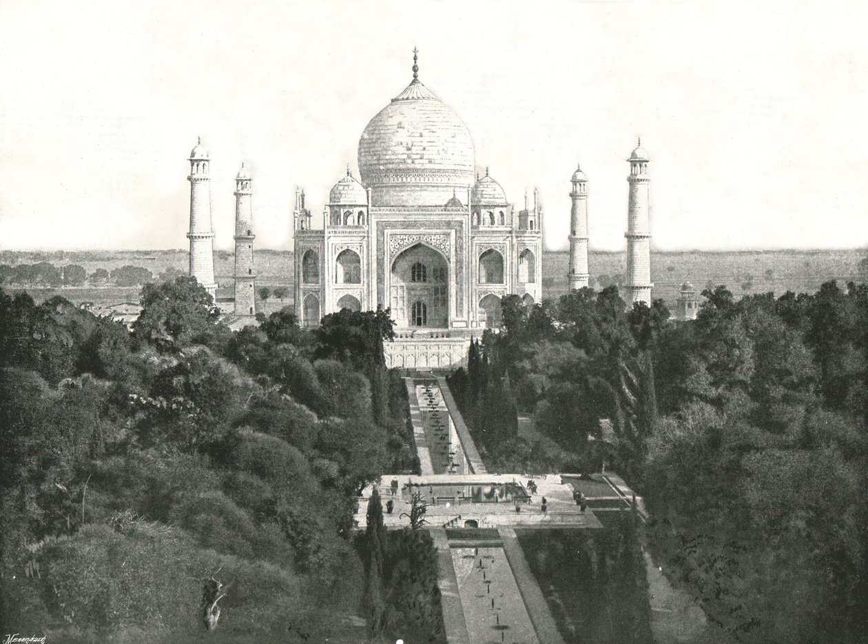 O Taj Mahal, Agra, Índia, 1895. de Unbekannt