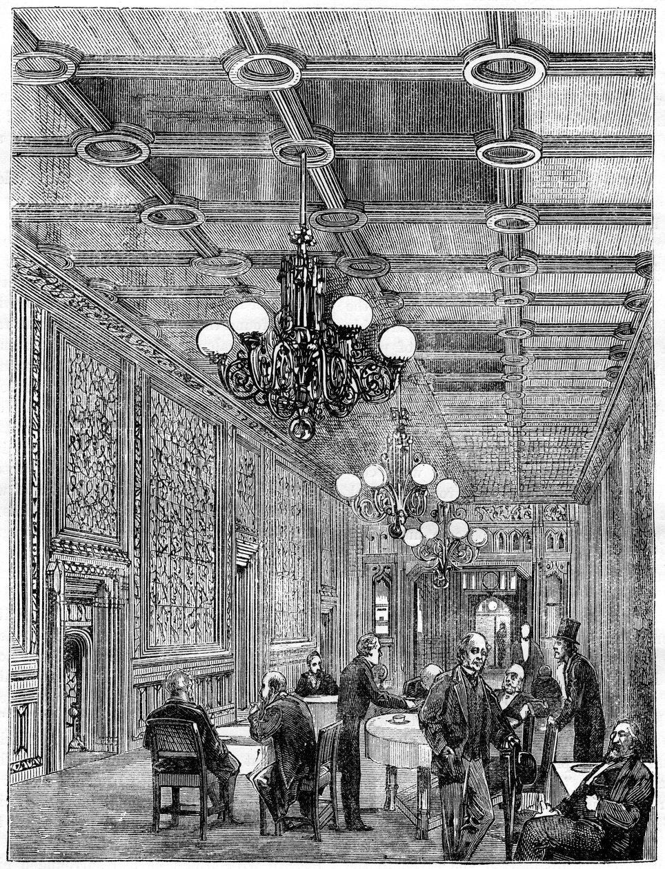 A sala de chá, Câmara dos Comuns, Westminster, Londres, século XIX de Unbekannt