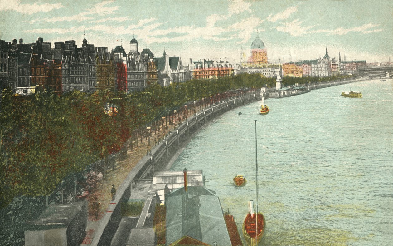 The Thames Embankment, Londres, c1915. de Unbekannt